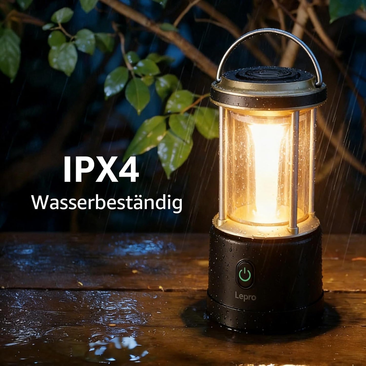 Lepro LED-Campinglampe, 1100 Lumen, 5 Leuchtmodi, helligkeitsverstellbarer Suchscheinwerfer, IPX4 wasserdichte batteriebetriebene Notfallleuchte, geeignet f¨¹r Stromausf?lle, Wanderungen£¬Black