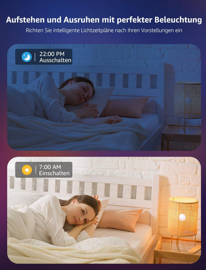 Lepro AI Smart Glühbirne BP1, G45 E14 LED Lampe Dimmbar 4.9W 470LM RGB+CCT, Personalisierter KI-Lichtdesigner mit Sprachsteuerung/Musik Sync, Kompatibel mit Alexa/Google, WiFi & Bluetooth, 4 Stück