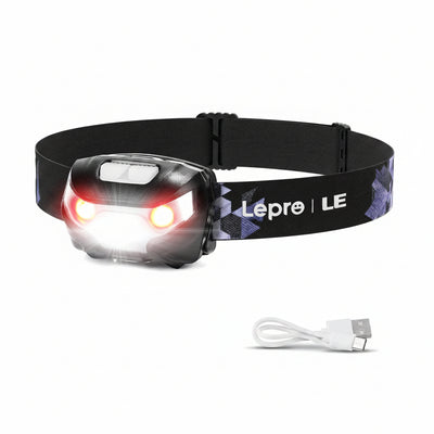 LE Stirnlampe LED Wiederaufladbar, USB Kopflampe 1300 Lux mit Rotlicht& 5 Lichtmodi, IPX4 Wasserdichte Mini Stirnlampe für Kinder Erwachsene, Superhell Headlight für Angeln Laufen [inkl. USB Kabel]