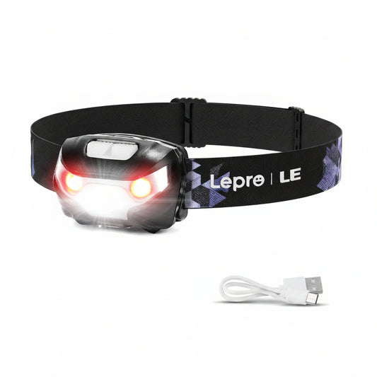 LE Stirnlampe LED Wiederaufladbar, USB Kopflampe 1300 Lux mit Rotlicht& 5 Lichtmodi, IPX4 Wasserdichte Mini Stirnlampe für Kinder Erwachsene, Superhell Headlight für Angeln Laufen [inkl. USB Kabel]