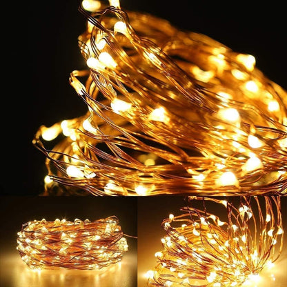 LE 20M LED Lichterkette Draht aus Kupferdraht, 200 LEDs, Wasserdicht IP65, Strombetrieben mit Stecker, Ideale Weihnachtsbeleuchtung für Außen, Innen, Zimmer, Party, Hochzeit Deko usw. Warmweiß