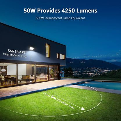 Lepro 50W LED Strahler Außen 2 Stücke, 4250LM Superhell Außenstrahler, IP65 Wasserdicht LED Fluter, 5000K Kaltweiß LED Scheinwerfer, Außenlampe für Garten, Innenhöfe, Garage, Hotel, Sportplatz