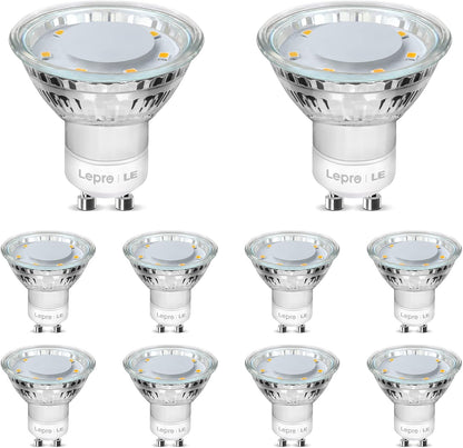 Lepro GU10 LED Warmweiss Lampe, 4W Ersetzt 50W Glühbirne, 325 Lumen 2700K GU 10 Lampen Warmweiß, Abstrahlwinkel 100°Flimmerfrei Strahler, Nicht Dimmbar Reflektor Lampen, 10er-Pack