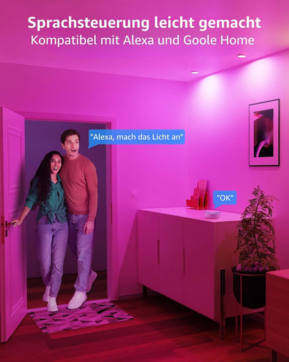 Lepro GU10 Smart Lampe RGBW, Wlan Alexa Gl¨¹hbirnen, Wifi LED Leuchtmittel, 2 Pack (4.5W = 50W, RGB und Warmwei?, Dimmbar per App oder Sprache), Kompatibel mit Alexa Echo, Google Home