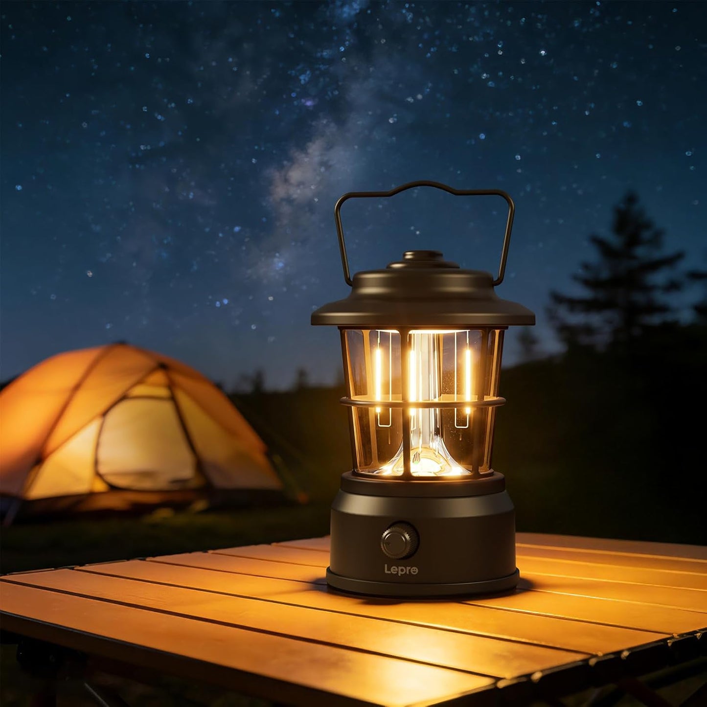 Lepro USB LED Campinglampe Schwarz