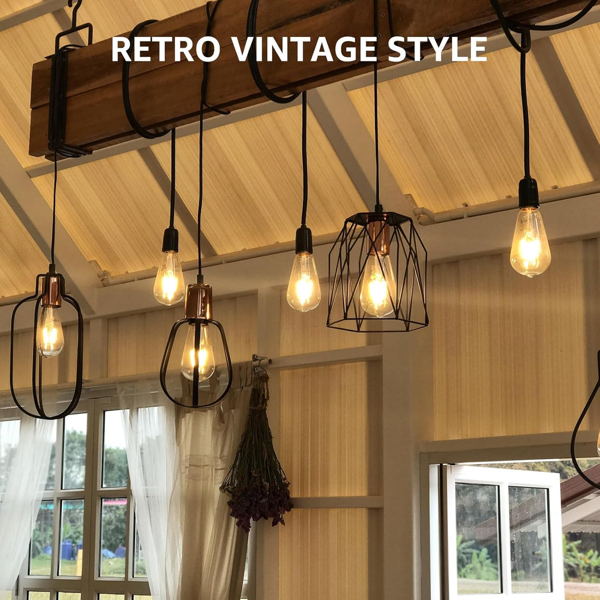 Lepro E27 LED Vintage Glühbirne, 4.8Watt 470 Lumen Birne, Ersetzt 40W ST64 Retro Lampe, 2500Kelvin Warmweiß E27 Retro Beleuchtung, 360° Led Filament, 6er Stück
