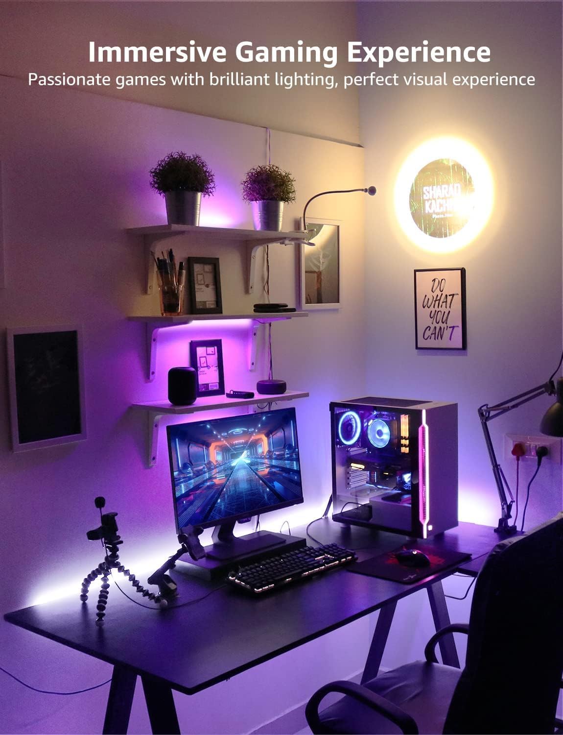 LE LED Strip Alexa 5M, Smart LED Streifen Wifi, RGB 150 LEDs, Wlan LED Band, Superhell 5050 Selbstklebend Leiste, Lichterkette mit Fernbedienung, Kompatibel mit Alexa, App, Google Home, IP20