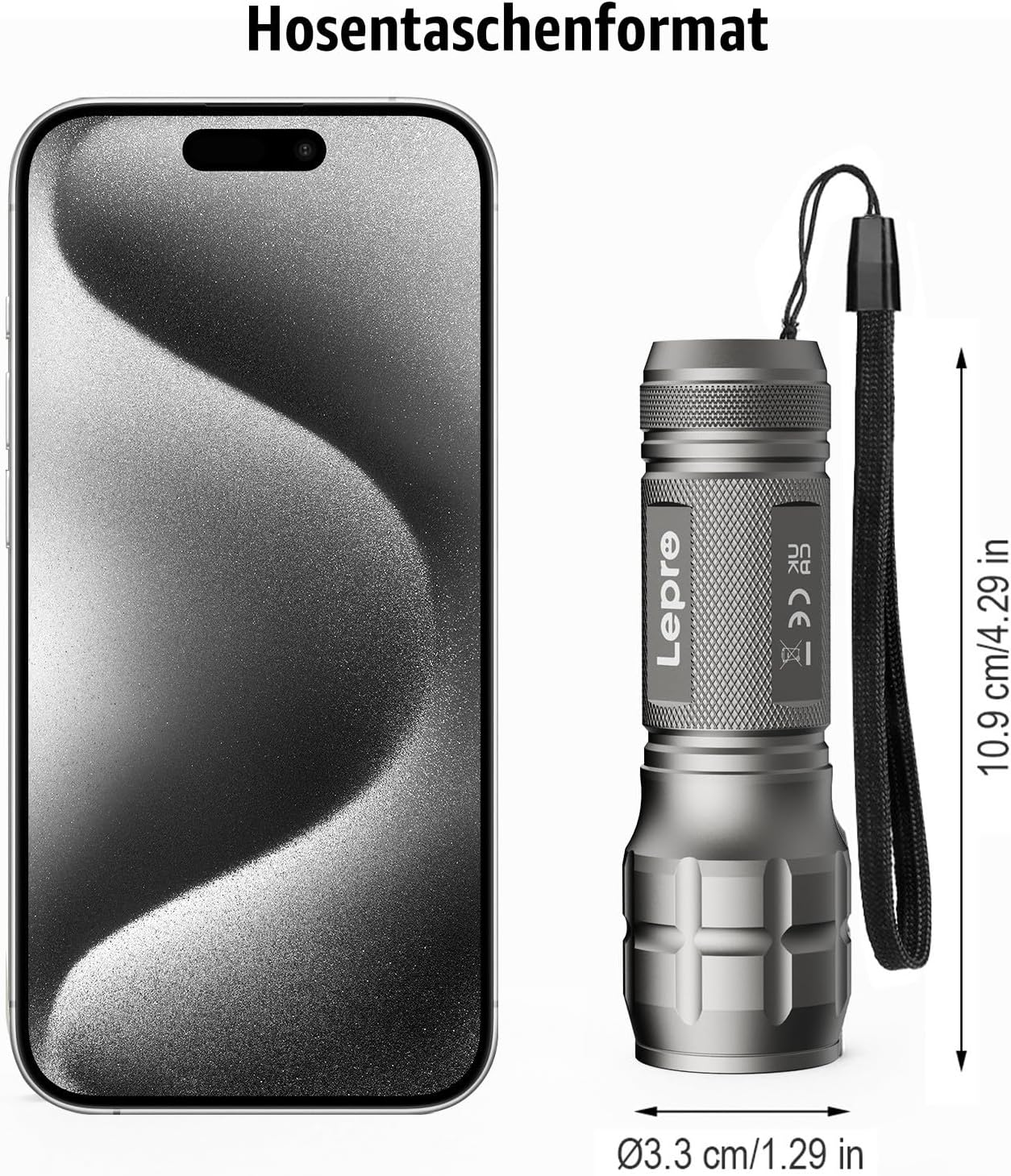 LE LED Taschenlampe (4er-Pack), Zoombare Flashlight für Kinder, Gunmetal | Extrem Hell Zoombare Mini Taschenlampen (Inklusive Batterie), Tragbare Wasserdichte Handlampe für Camping, Outdoor, Notfälle