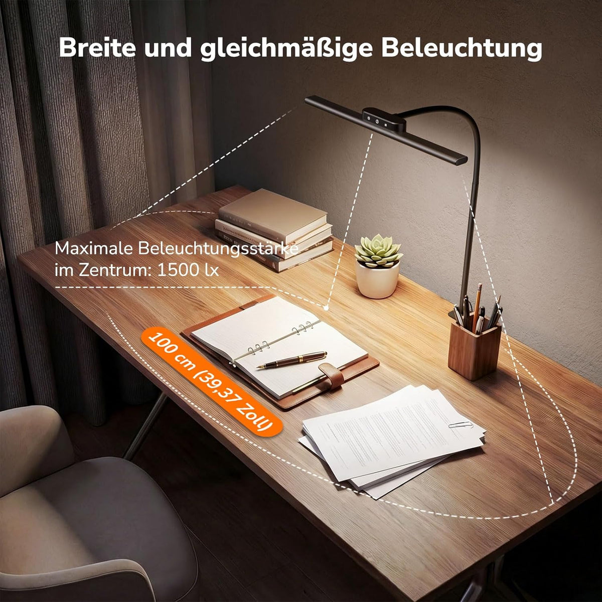 Lepro 11W Schreibtischlampe Dimmbar Black