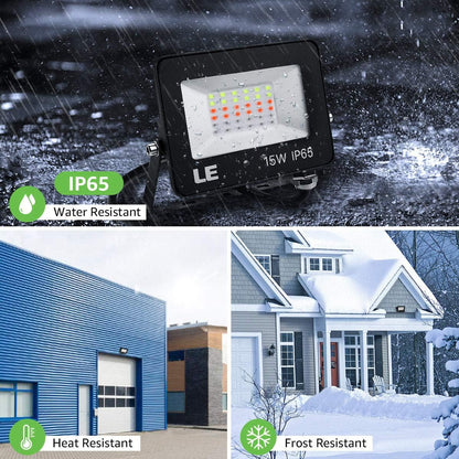 Lepro LED Strahler RGB mit RF-Fernbedienung, 2er Wasserdicht LED Fluter mit Memory-Funktion, Dimmbar Farbwechsel Außenstrahler, IP65 Farbig Außenlampe, Bunt Flutlicht für Garten, Party Deko