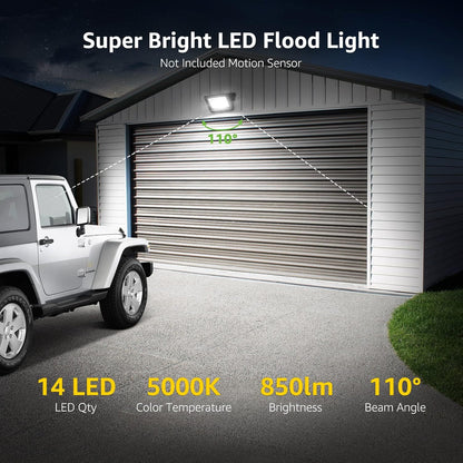 Lepro LED Strahler Außen 10W, LED Fluter 850LM, Superhell LED Außenstrahler, IP65 Wasserdicht LED Fluter, 5000K Kaltweiß Scheinwerfer Flutlicht, Außenlampe für Garten, Innenhöfe, Garage, Hotel, Sportplatz [Energieklasse F]