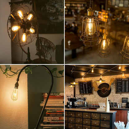 Lepro E27 LED Vintage Glühbirne, 4.8Watt 470 Lumen Birne, Ersetzt 40W ST64 Retro Lampe, 2500Kelvin Warmweiß E27 Retro Beleuchtung, 360° Led Filament, 6er Stück