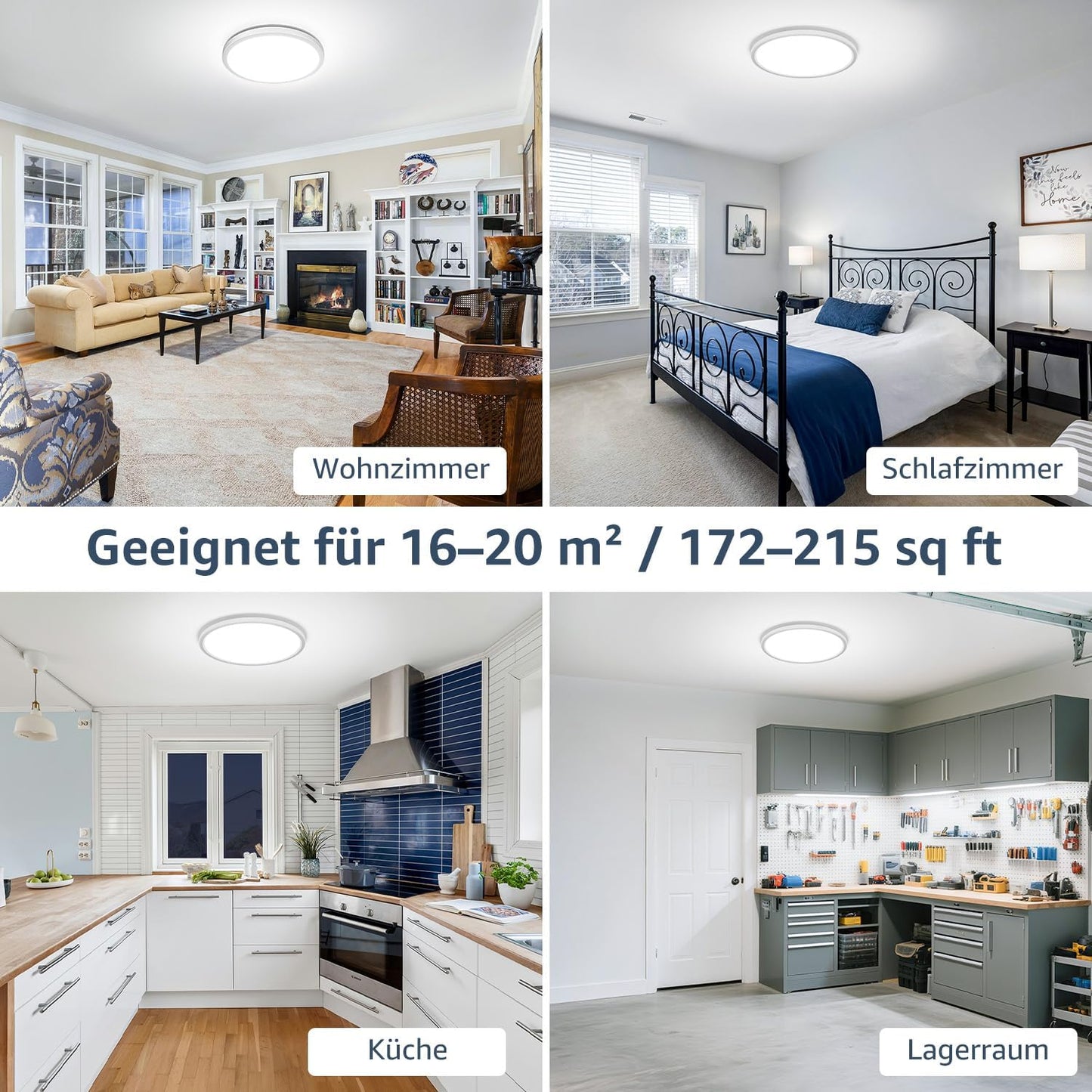 Lepro Deckenlampe 24W, IP44 Wasserfest Deckenleuchte，5000K 2400LM Badezimmer Lampe, Kaltweiß Deckenleuchte Badezimmer, ideal Badezimmerlampe Decke für Bad Schlafzimmer Flur Küche Wohnzimmer, Ø29.3cm
