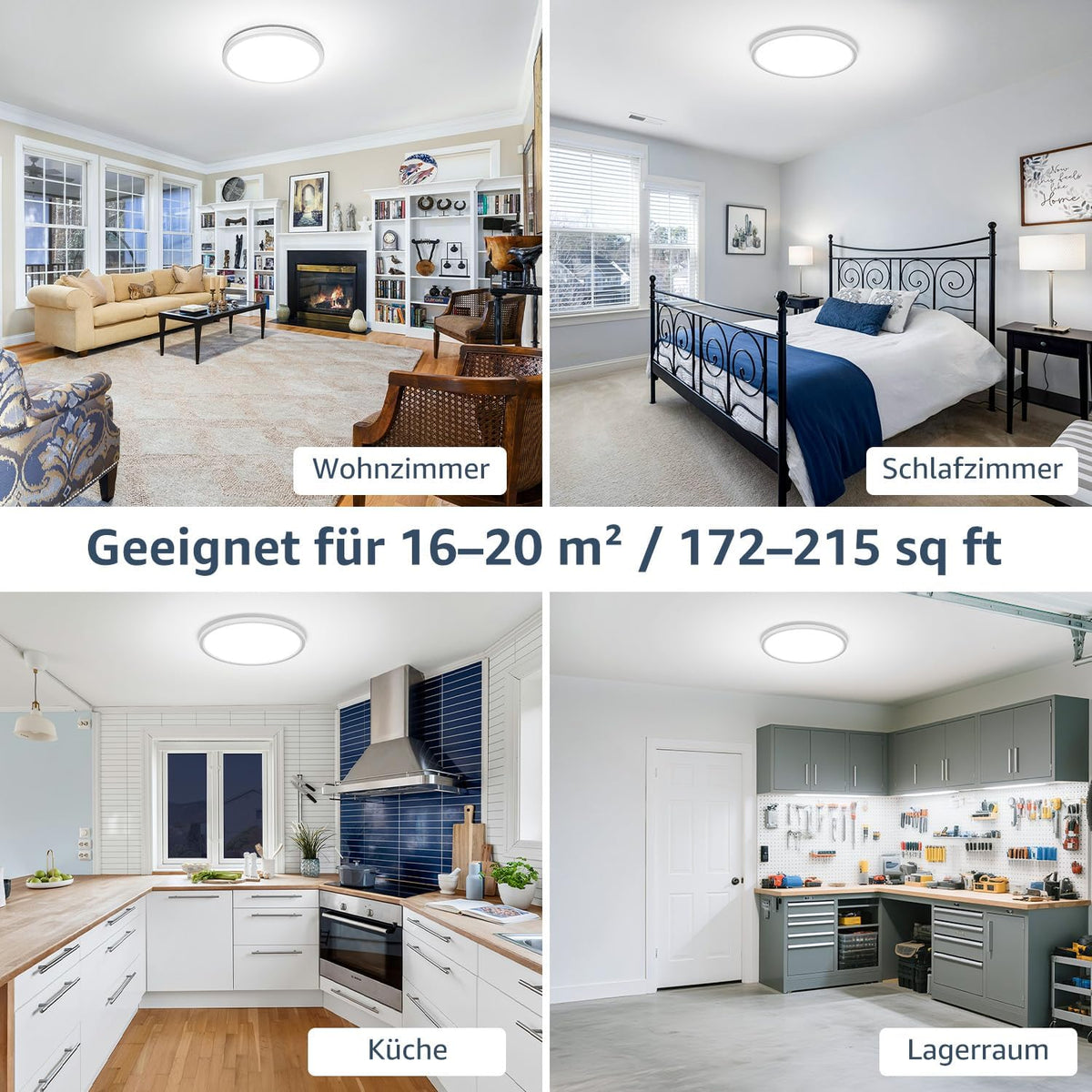Lepro Deckenlampe 24W, IP44 Wasserfest Deckenleuchte，5000K 2400LM Badezimmer Lampe, Kaltweiß Deckenleuchte Badezimmer, ideal Badezimmerlampe Decke für Bad Schlafzimmer Wohnzimmer, Ø29.3cm, 2 Stücke