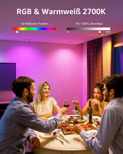 Lepro GU10 Smart Lampe RGBW, Wlan Alexa Gl¨¹hbirnen, Wifi LED Leuchtmittel, 2 Pack (4.5W = 50W, RGB und Warmwei?, Dimmbar per App oder Sprache), Kompatibel mit Alexa Echo, Google Home