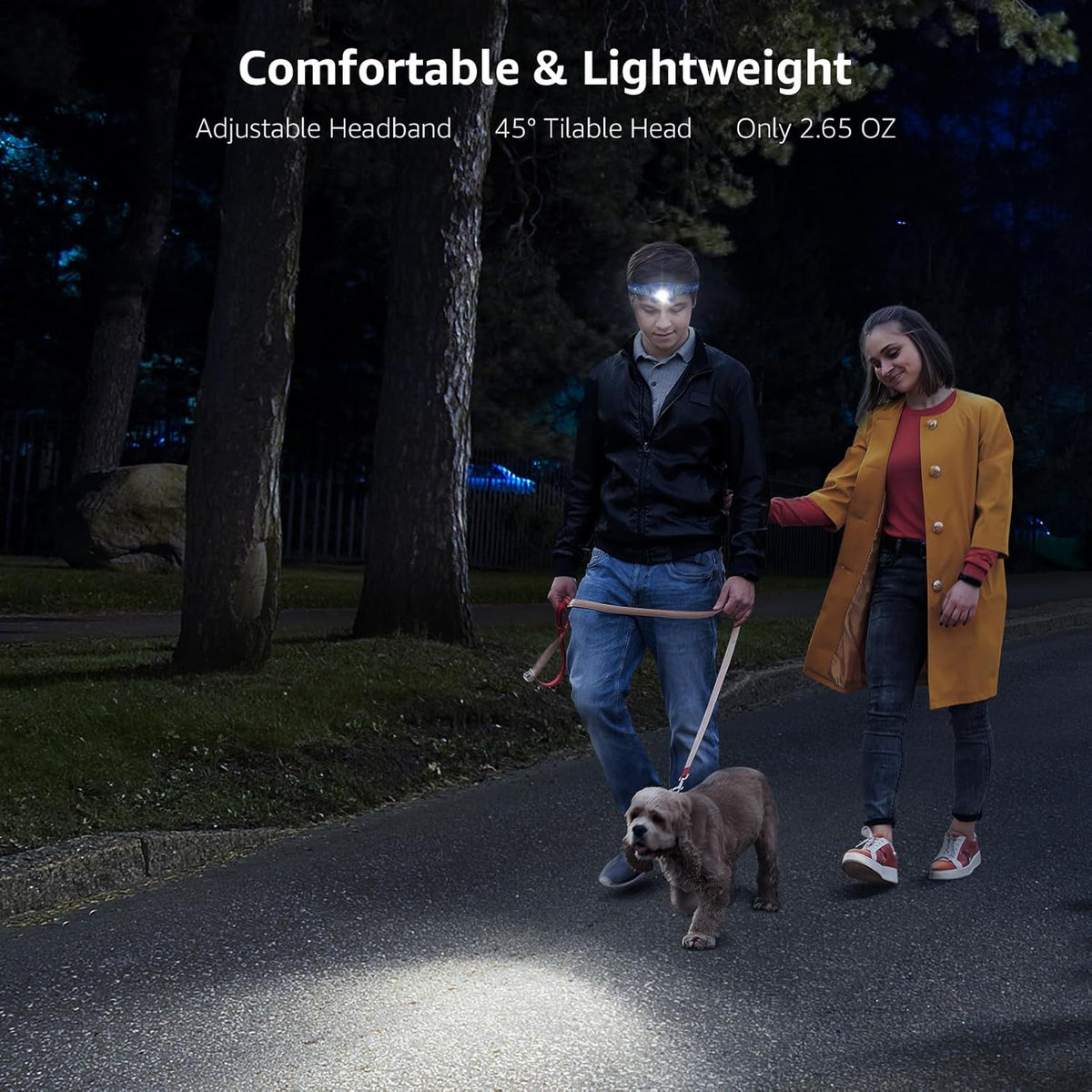 Lepro Stirnlampe LED Wiederaufladbar, 2000 Lux Superhell Kopflampe Stirnlampe mit Rotlicht und 6 Lichtmodi, IPX4 Wasserdicht Leicht Stirnleuchte, Ideal für Camping&Joggen, Blau