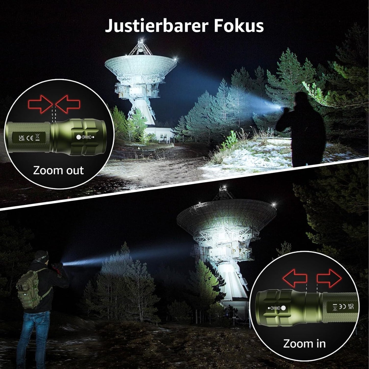Lighting EVER LED Taschenlampe Klein, Extrem Hell & Zoombar Mini Taschenlampen Batteriebetrieben f¨¹r Kinder, Wasserdichte Handlampe f¨¹r Camping, Outdoor, Notf?lle (Gr¨¹n)