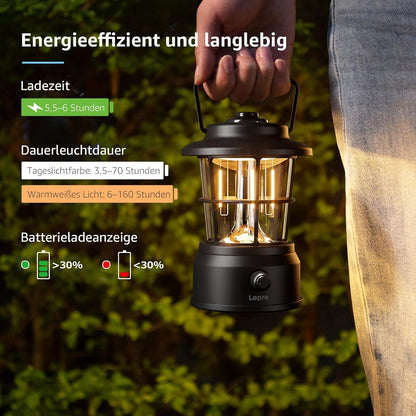 Lepro USB LED Campinglampe Schwarz