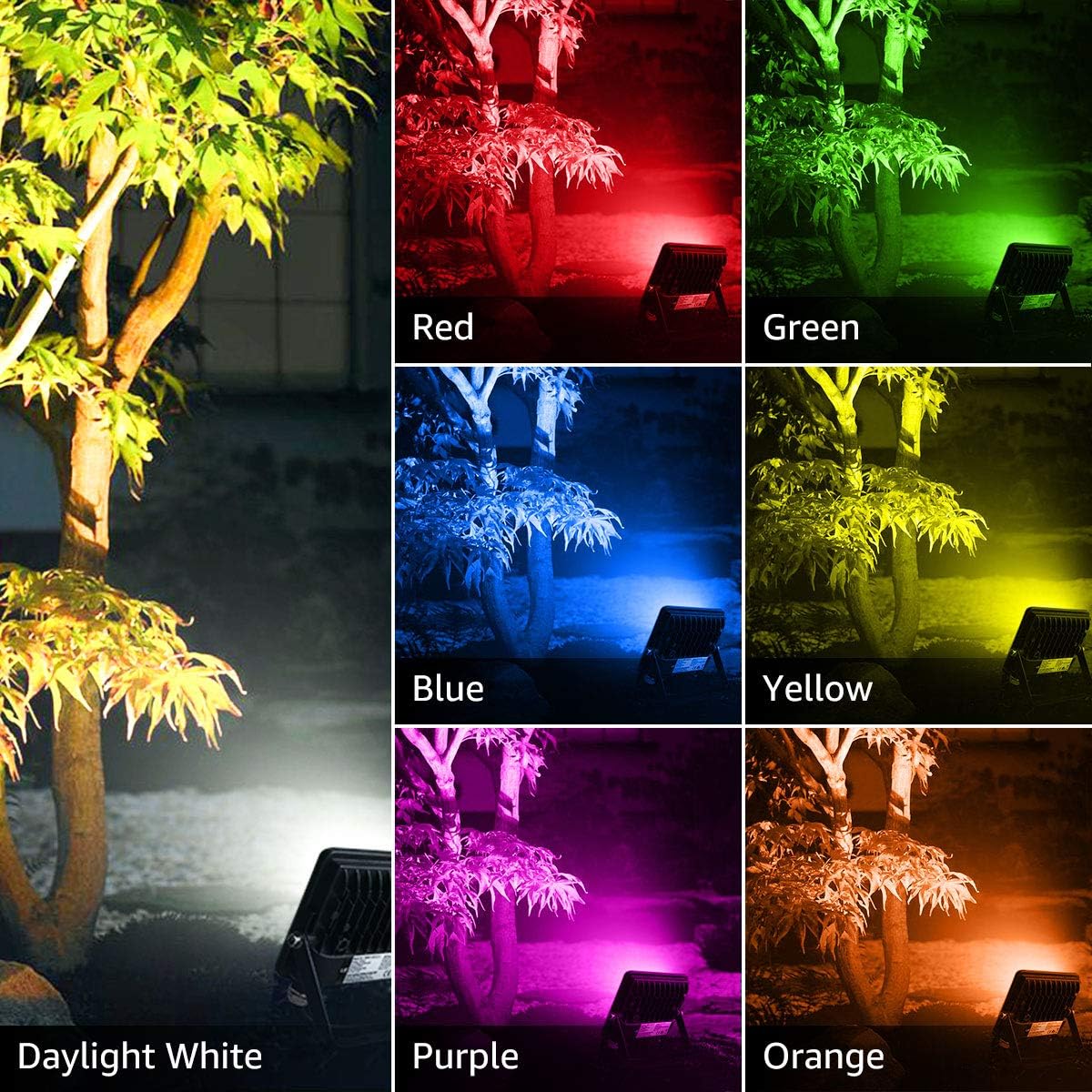 Lepro LED Strahler RGB mit RF-Fernbedienung, 2er Wasserdicht LED Fluter mit Memory-Funktion, Dimmbar Farbwechsel Außenstrahler, IP65 Farbig Außenlampe, Bunt Flutlicht für Garten, Party Deko
