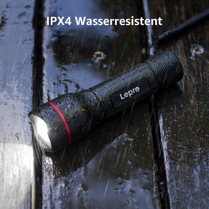 Lepro LED Taschenlampe, LE2000 Extrem Hell LED Taschenlampen mit 5 Modi, Zoombare Camping Handlampe, wasserdichte Flashlight für Camping, Outdoor, Wandern, Angeln, Geschenk (2 Stück)