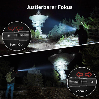 LE LED Taschenlampe Klein, LE1000 Extrem Hell Zoombare Mini Taschenlampen Batteriebetrieben für Kinder, Tragbare Flashlight, Wasserdichte Torch, Handlampe für Camping, Outdoor, Wandern, Notfälle
