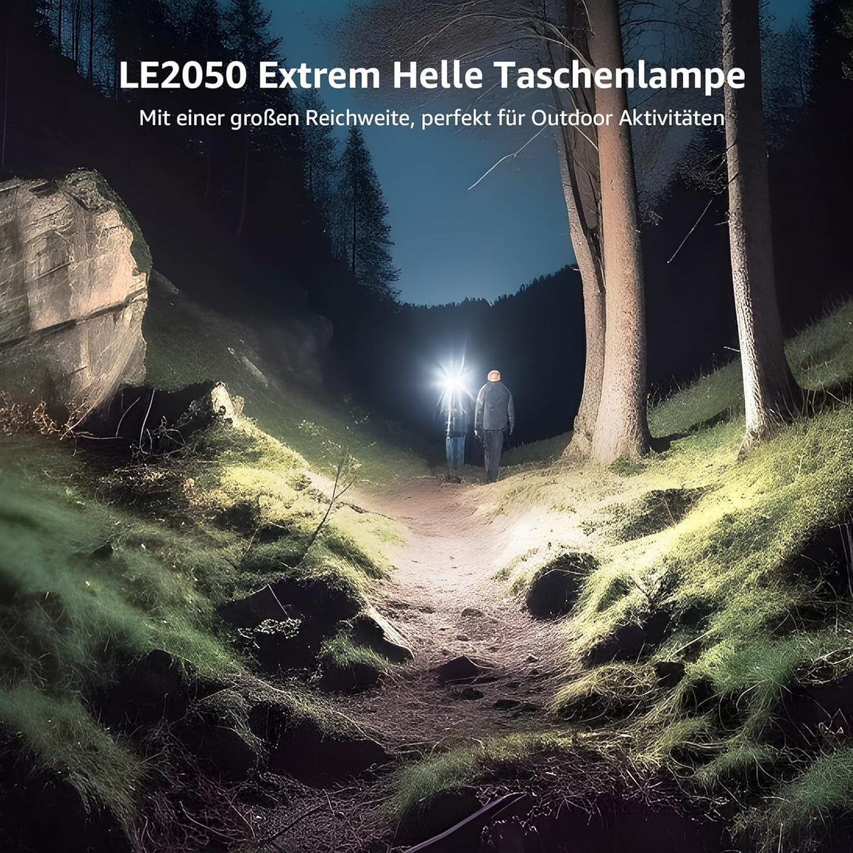 Lepro LED Taschenlampe, LE2050 Extrem Hell, mit Clip, Zoombare Handlampe mit 5 Modi, Wasserdichte Flashlight für Camping, Outdoor, Wandern, Angeln, Geschenk, 2 Stück