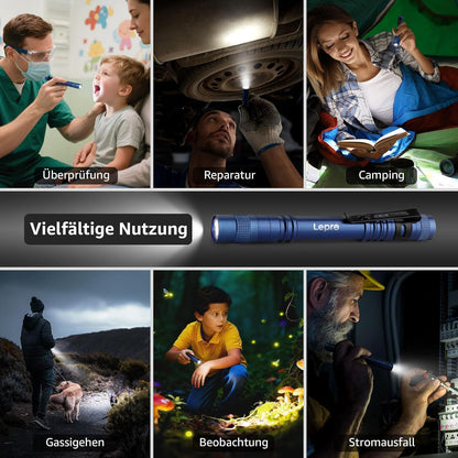 Lepro Taschenlampe, Mini LED Taschenlampe, IPX4 Wasserdicht Stiftlampe, 3 Modi Handheld Taschenlampe Klein, Stift Lampe perfekt f¨¹r Inspektion, Arbeit, Reparatur (Blau)