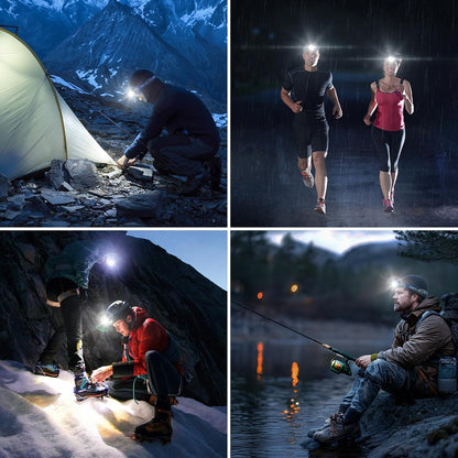 Lepro Stirnlampe LED Wiederaufladbar, 2000 Lux Superhell Kopflampe Stirnlampe mit Rotlicht und 6 Lichtmodi, IPX4 Wasserdicht Leicht Stirnleuchte, Ideal für Camping&Joggen, Blau