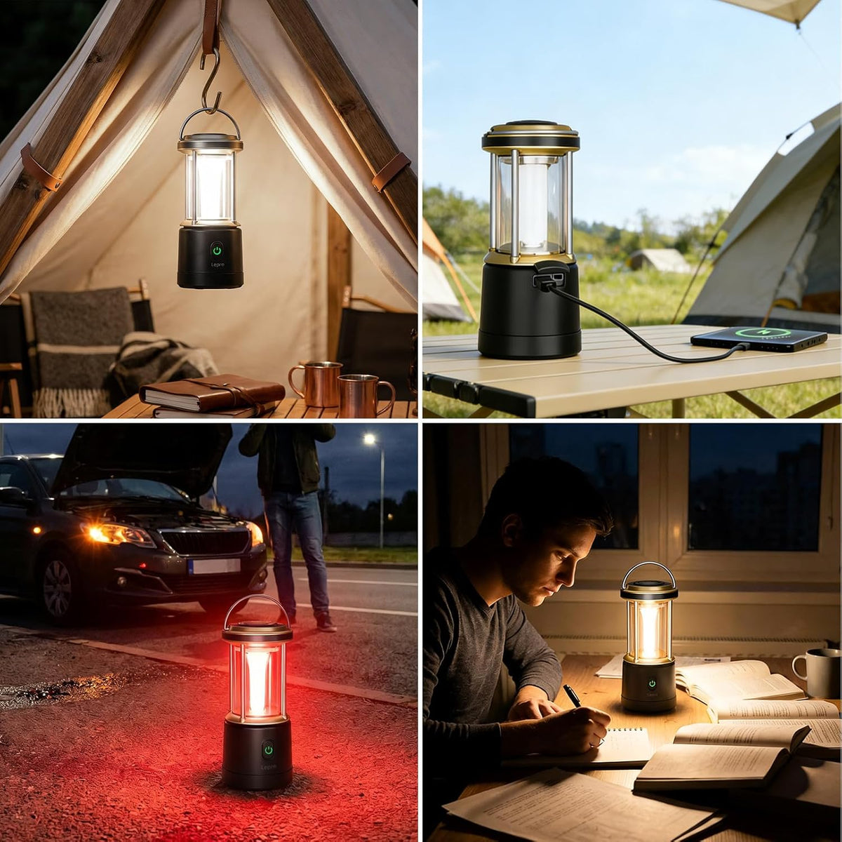 Lepro LED Campinglampe Batterie£¬Black