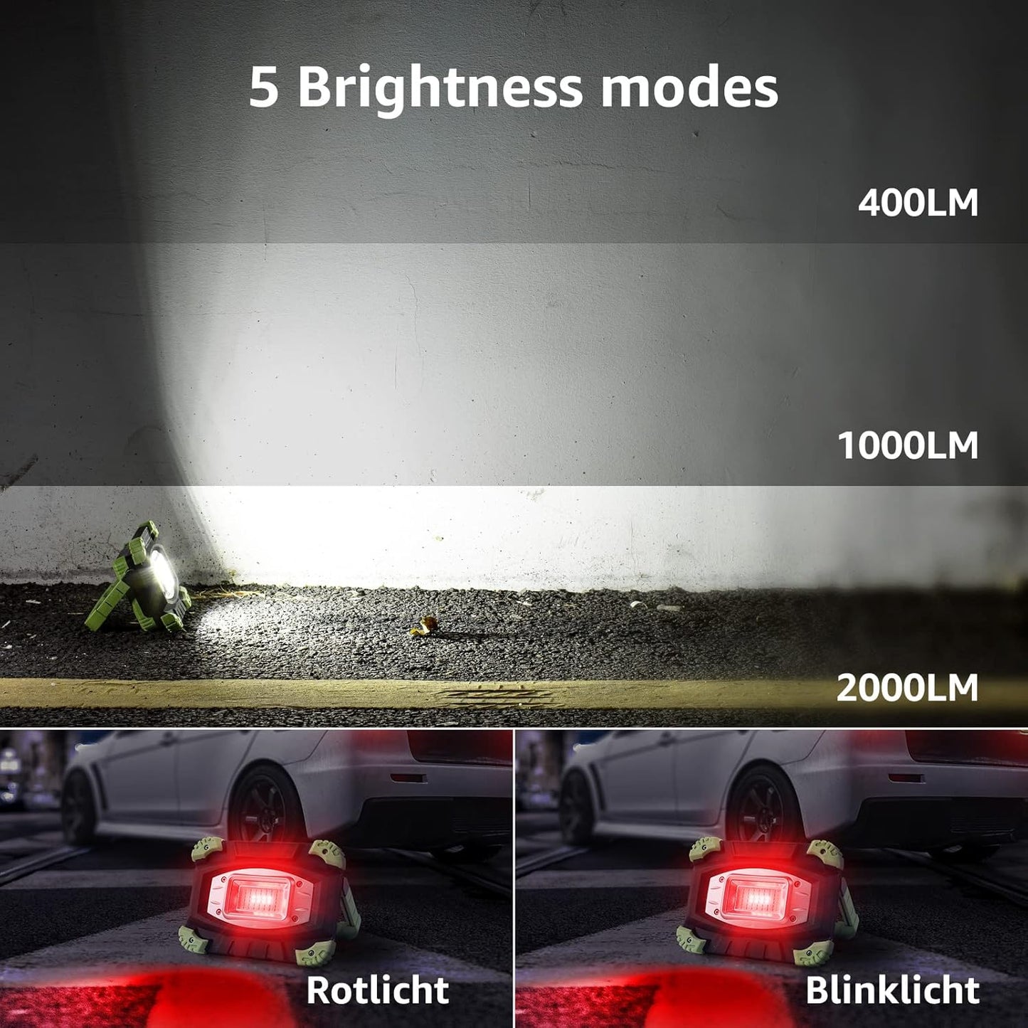 Lepro LED Campinglampe, Tragbares Arbeitsleuchte mit Wiederaufladbarem Integriertem Akku, Camping Lampe 2000 Lumen 20w, Campingleuchte 5 Beleuchtungsmodi, 5200 mAh Powerbank, für den Notfall, Angeln, bei Stromausfälle und mehr