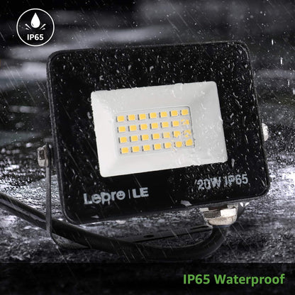 Lepro LED Strahler Außen 2 Stücke, 20W LED Fluter, Superhell 1700LM Außenstrahler 5000K Kaltweiß IP65 Wasserfest Aussenstrahler, Aussenlampe für Hinterhof, Auffahrt, Türen, Garage, Flur, Garten