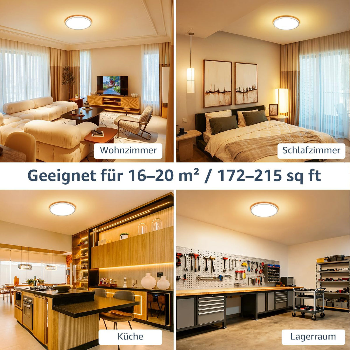 Lepro Deckenlampe 24W, IP44 Wasserfest Deckenleuchte，3000K 2400LM Badezimmer Lampe, Warmweiß Deckenleuchte Badezimmer, ideal Badezimmerlampe Decke für Bad Schlafzimmer Wohnzimmer, Ø29.3cm, 2 Stücke