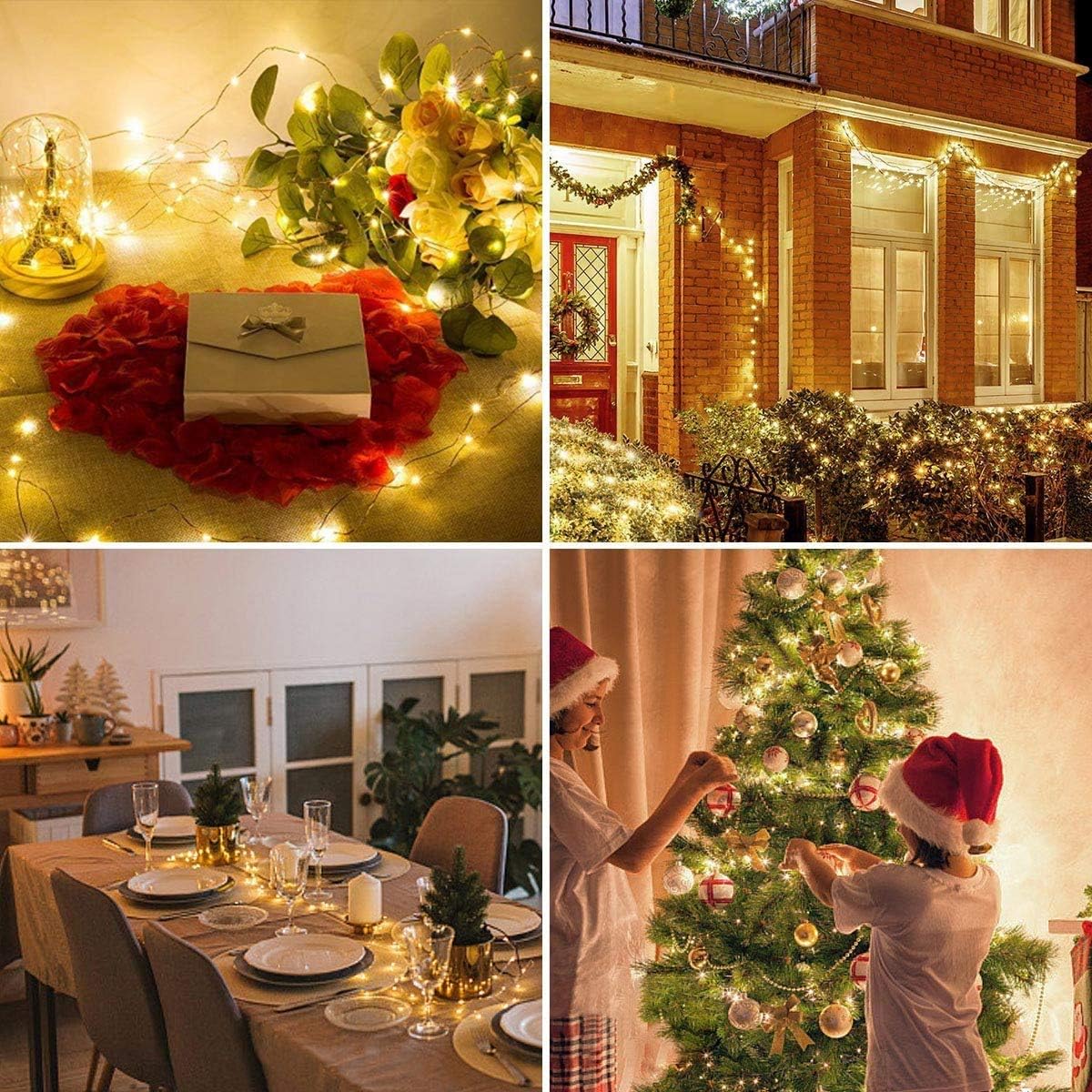 LE 20M LED Lichterkette Draht aus Kupferdraht, 200 LEDs, Wasserdicht IP65, Strombetrieben mit Stecker, Ideale Weihnachtsbeleuchtung für Außen, Innen, Zimmer, Party, Hochzeit Deko usw. Warmweiß