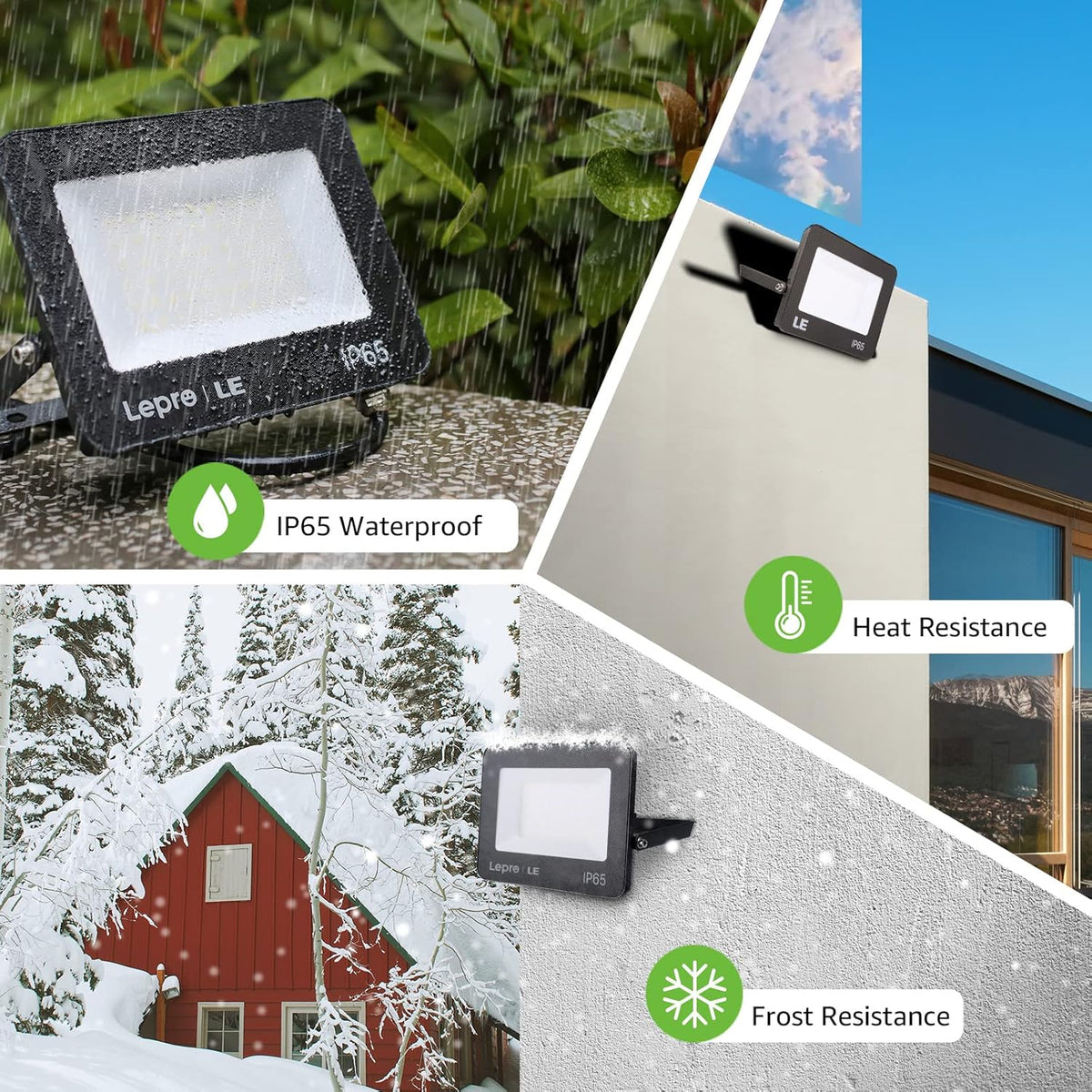Lepro LED Strahler 50W, Außen, Superhell 4250LM Scheiwerfer, IP65 Wasserfest Fluter 5000K Kaltweiß Aussenstrahler, für Hinterhof, Auffahrt, Türen, Garage, Flur, Garten