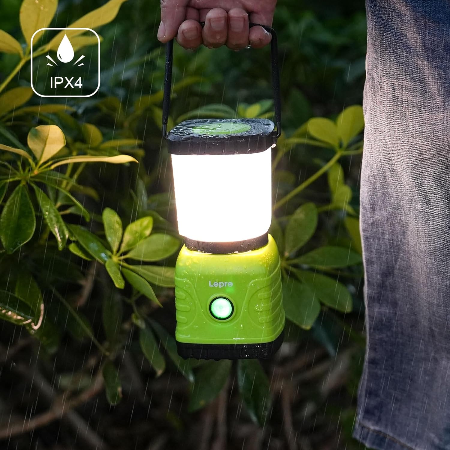 Lepro 1300 lm LED Campinglampe wiederaufladbar, 4 Leuchtmodi 3600 mAh Powerbank IPX4 wasserdicht, Camping Laterne für Hurrikan-Notfälle, Wandern, Zuhause und mehr, USB-Kabel im Lieferumfang enthalten