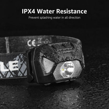 Lepro Stirnlampe LED Wiederaufladbar, 2000 Lux Superhell Kopflampe Stirnlampe mit Rotlicht und 6 Lichtmodi, IPX4 Wasserdicht Stirnleuchte, Ideal für Camping&Joggen, Schwarz [inkl. USB Kabel]