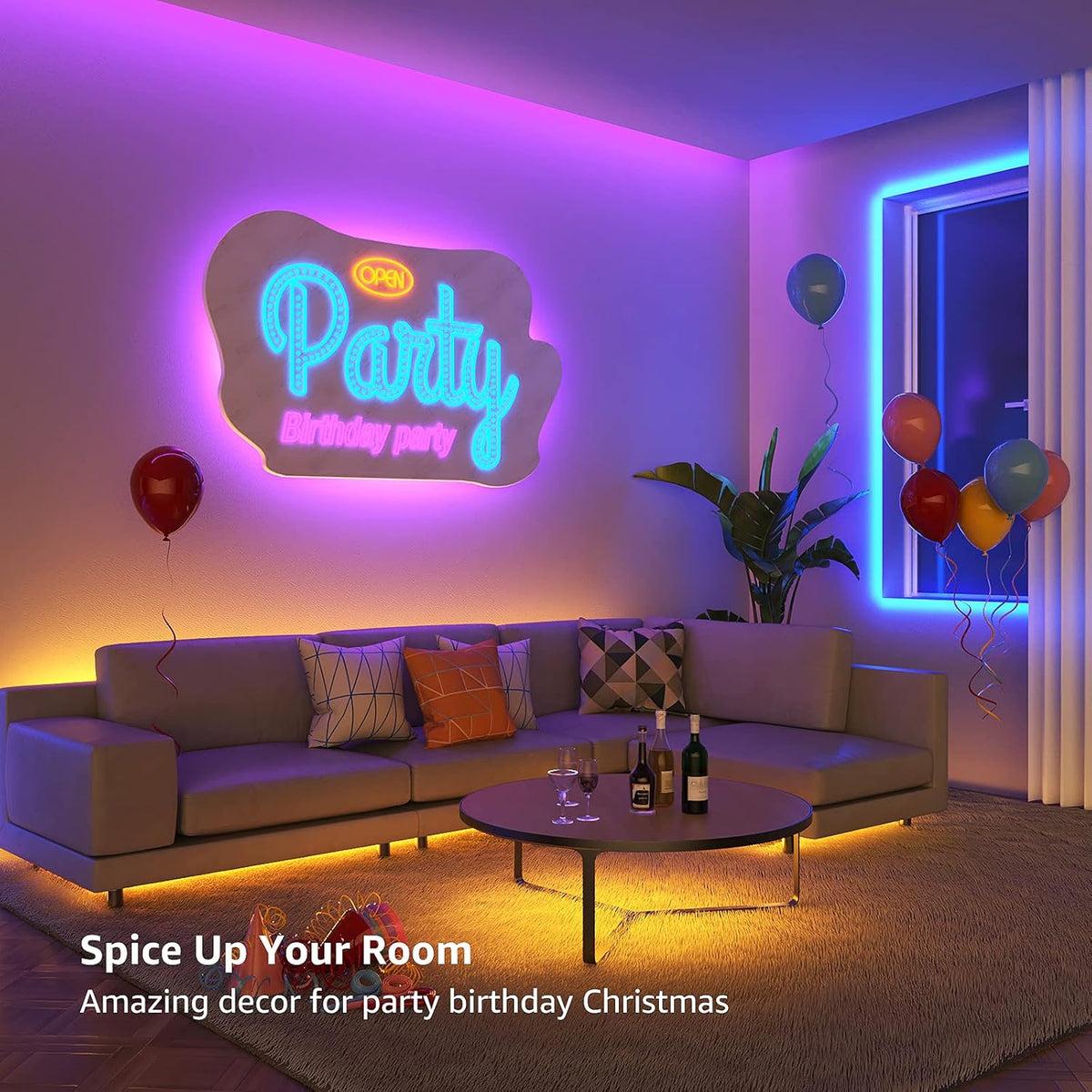 LE LED Strip 20M(2x10M), RGB LED Streifen Band, 5050 SMD 600 LEDs Stripes für Weihnachten, 12V Selbstklebend Lichtband mit Fernbedienung, Flexibel LED Leiste, Lichterkette für Haus, Party, Bar, TV