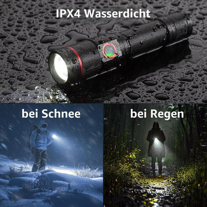 Lepro Taschenlampe LED Aufladbar, USB A-C Klein Taschenlampe Extrem Hell, 5 Lichtmodi, IPX4 Wasserdicht, Zoombare Flashlight f¨¹r Kinder, Camping, Wandern, Notf?lle (2er-Pack)