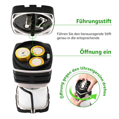 LE LED Campinglampe, Ultra Hell 1000 Lumen, 4 LeuchtmodiI Dimmbar Suchscheinwerfer, Batteriebetrieben Notfallleuchte für Stromausfällen, Wandern, Notfall, Ausfälle und so weiter, White