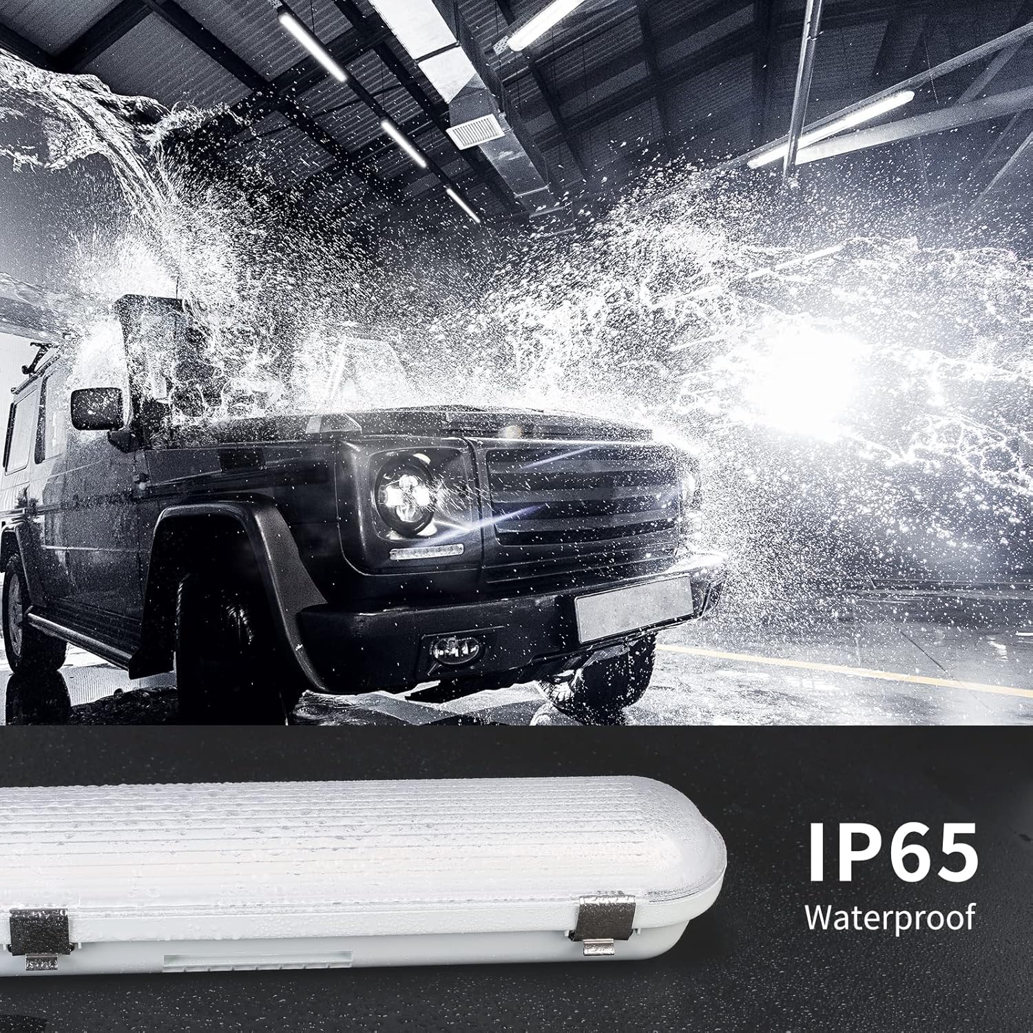 4x 120 cm LED Feuchtraumleuchten, 36W, 5400lm, 4000K Neutralweiß, IP65, Wasserfest für Keller, Werkstatt, Garage, Innen- & Außenbereich