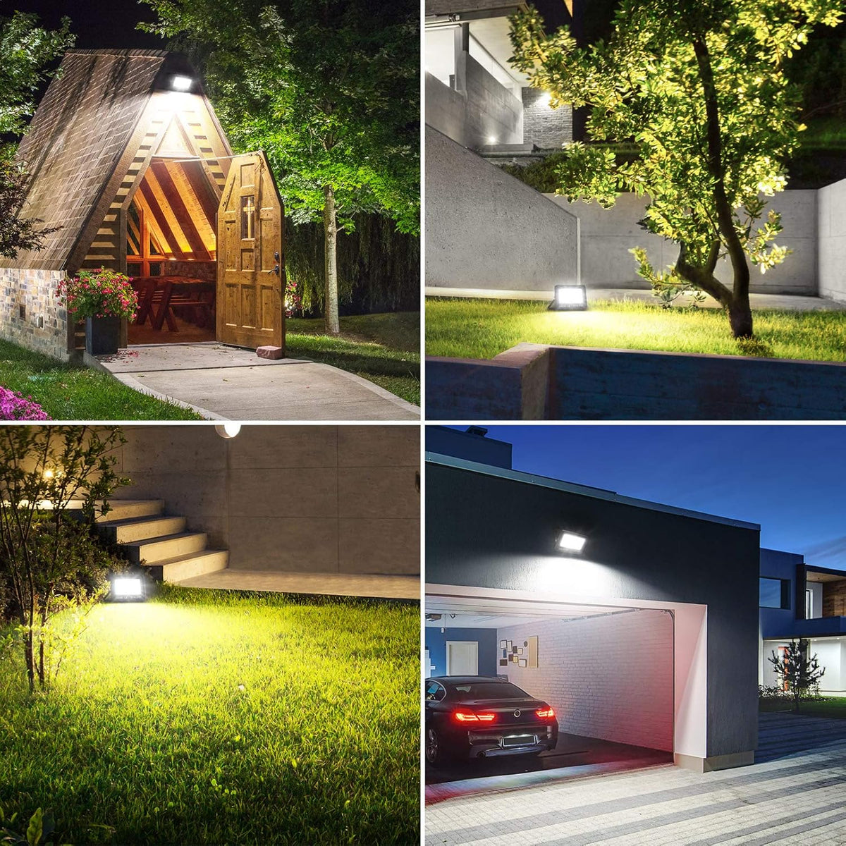 Lepro 50W LED Strahler Außen 2 Stücke, 4250LM Superhell Außenstrahler, IP65 Wasserdicht LED Fluter, 5000K Kaltweiß LED Scheinwerfer, Außenlampe für Garten, Innenhöfe, Garage, Hotel, Sportplatz