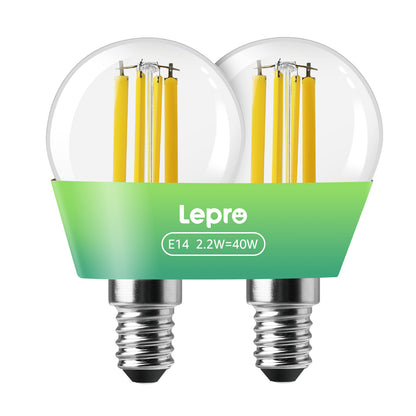 Lepro Energieklasse A E14 LED warmweiss Lampe 2.2W 470 Lumen P45 2700K Warmweiß LED Glühbirne,entspricht 40W Glühlampe,300° Abstrahlwinkel Nicht Dimmbar Energiesparlampe