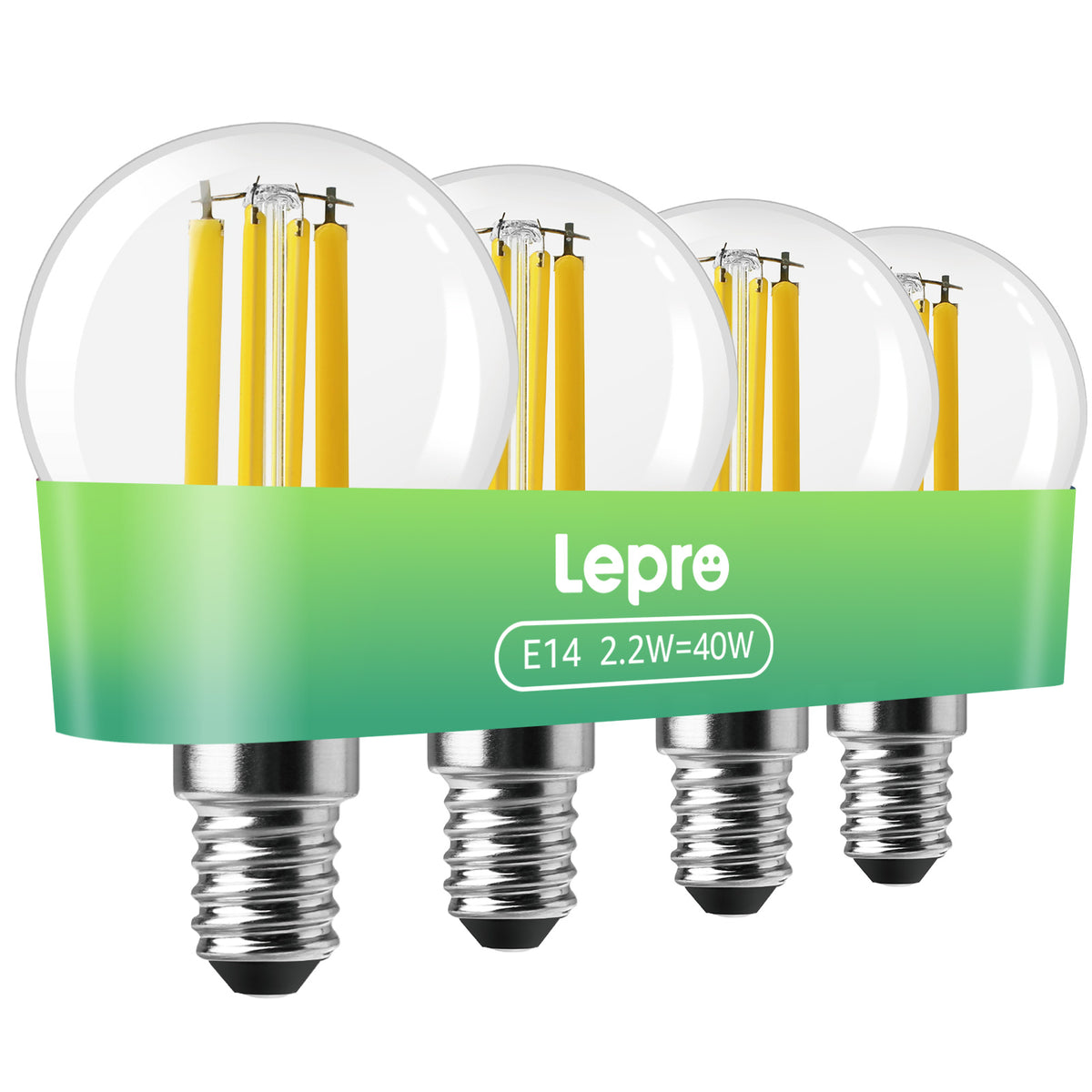 Lepro Energieklasse A E14 LED warmweiss Lampe 2.2W 470 Lumen P45 2700K Warmweiß LED Glühbirne,entspricht 40W Glühlampe,300° Abstrahlwinkel Nicht Dimmbar Energiesparlampe